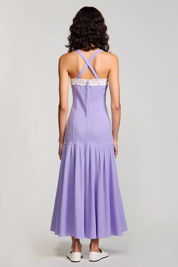 Violet A Ligne Spaghetti Bretelles Robe